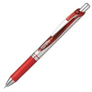 ぺんてる　ゲルインクボールペン　ノック式エナージェル　０.５ｍｍ　赤　（軸色　シルバー）　ＢＬＮ７５Ｚ－Ｂ　１本1