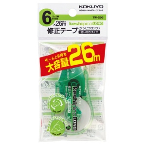 コクヨ　修正テープ（ケシピコロング）　６ｍｍ幅×２６ｍ　緑　ＴＷ－２９６　１個2