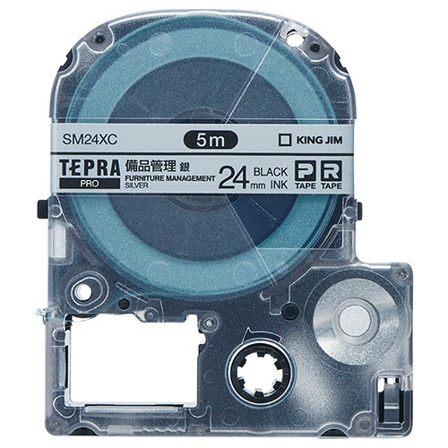 キングジム　テプラ　ＰＲＯ　テープカートリッジ　備品管理ラベル　２４ｍｍ　銀／黒文字　ＳＭ２４ＸＣ　１個1