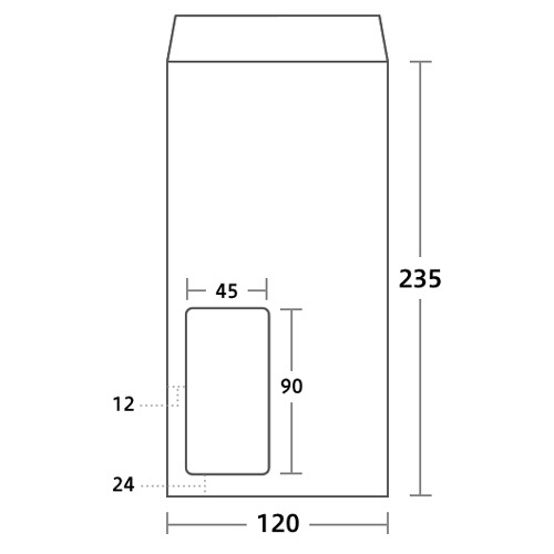 ハート　レーザープリンタ対応　窓封筒　長３　クラフト　７０ｇ／ｍ2　〒枠なし　ヨコ貼　ＭＡ９１０３　１ケース（１０００枚）3