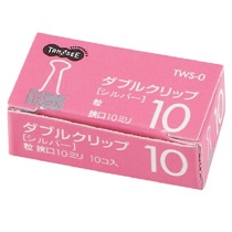 ＴＡＮＯＳＥＥ　ダブルクリップ　粒　口幅１０ｍｍ　シルバー　１箱（１０個）1