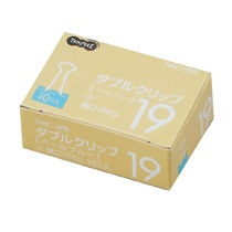 ＴＡＮＯＳＥＥ　ダブルクリップ　小　口幅１９ｍｍ　ペールブルー　１箱（１０個）2