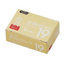 ＴＡＮＯＳＥＥ　ダブルクリップ　小　口幅１９ｍｍ　レッド　１箱（１０個）2