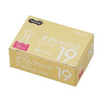 ＴＡＮＯＳＥＥ　ダブルクリップ　小　口幅１９ｍｍ　ピンク　１箱（１０個）2