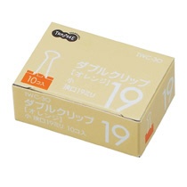 ＴＡＮＯＳＥＥ　ダブルクリップ　小　口幅１９ｍｍ　オレンジ　１箱（１０個）2