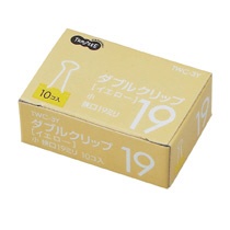ＴＡＮＯＳＥＥ　ダブルクリップ　小　口幅１９ｍｍ　イエロー　１箱（１０個）2