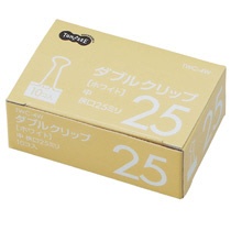 ＴＡＮＯＳＥＥ　ダブルクリップ　中　口幅２５ｍｍ　ホワイト　１箱（１０個）2