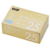 ＴＡＮＯＳＥＥ　ダブルクリップ　中　口幅２５ｍｍ　ライトブルー　１箱（１０個）2