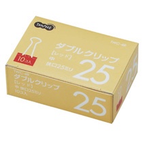 ＴＡＮＯＳＥＥ　ダブルクリップ　中　口幅２５ｍｍ　レッド　１箱（１０個）2