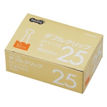 ＴＡＮＯＳＥＥ　ダブルクリップ　中　口幅２５ｍｍ　オレンジ　１箱（１０個）2