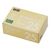 ＴＡＮＯＳＥＥ　ダブルクリップ　中　口幅２５ｍｍ　グリーン　１箱（１０個）2