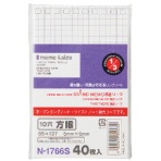 リヒトラブ　スタンドメモ　交換用リーフ　１０穴　５ｍｍ方眼罫　Ｎ－１７６６Ｓ　１パック（４０枚）