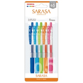 ゼブラ　ジェルボールペン　サラサクリップ　０．５ｍｍ　５色セット　ＪＪ１５－５Ｃ－Ｎ　１パック