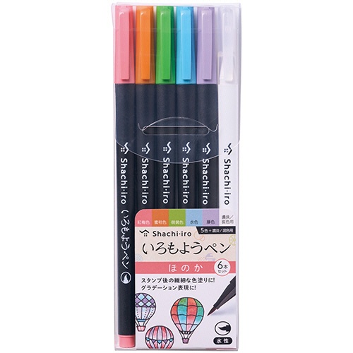シヤチハタ　いろもようペン　ほのか　６本セット　ＫＰＦＳ－Ｆ／６Ｓ２　１パック1