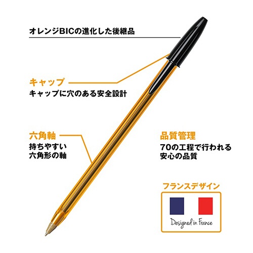 ＢＩＣ　油性ボールペン　クリスタル　オリジナルファイン　０．８ｍｍ　黒　ＣＳＴ－ＯＦ０８ＢＬＫＰ２　１パック（２本）7