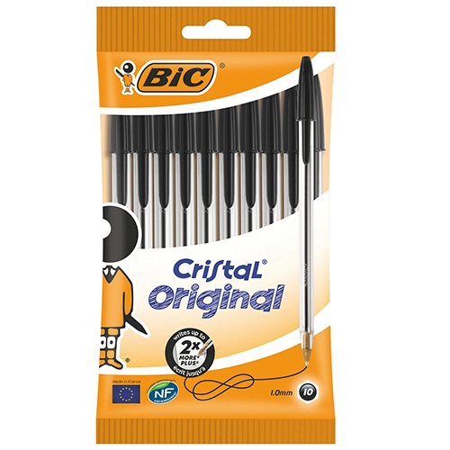ＢＩＣ　油性ボールペン　クリスタル　ミディアム　１．０ｍｍ　黒　ＣＭＢＬＫ－１０Ｐ　１パック（１０本）1