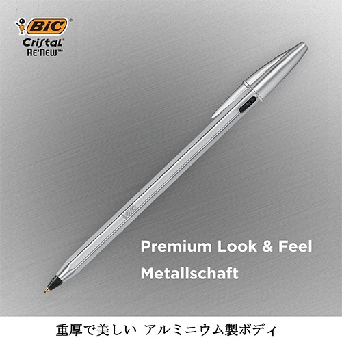 ＢＩＣ　油性ボールペン　クリスタル　ＲｅＮｅｗ　１．０ｍｍ　黒　（１本＋替芯２本入）　ＣＲＢＬＫ－３Ｐ　１箱3
