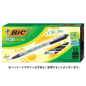 ＢＩＣ　油性ボールペン　ＥＣＯＬＵＴＩＯＮＳ　クリックスティック　１．０ｍｍ　黒　ＥＣＳＢＬＫ－Ｂ１２　１箱（１２本）2
