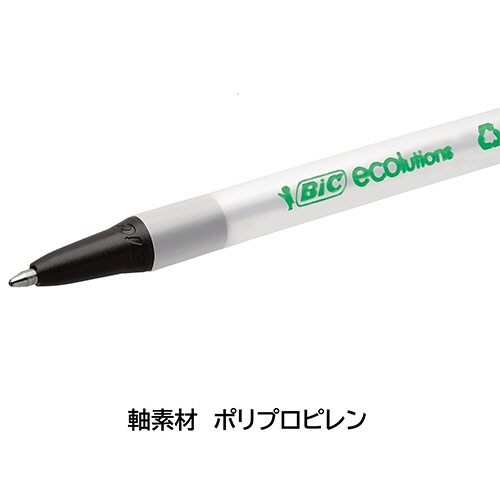 ＢＩＣ　油性ボールペン　ＥＣＯＬＵＴＩＯＮＳ　クリックスティック　１．０ｍｍ　黒　ＥＣＳＢＬＫ－Ｂ１２　１箱（１２本）3