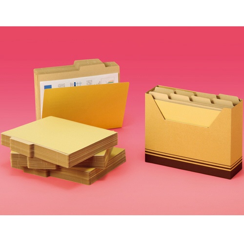 ＴＡＮＯＳＥＥ　カットフォルダー４山（クラフト厚紙タイプ）　Ａ４　１パック（４０冊：４冊×１０組）3