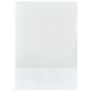 ハート　紙製クリアファイル　名刺差込付　Ａ４　ホワイト（３／４透かし）　ＸＷ１５００　１箱（１００枚）1