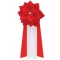 銀鳥産業　徽章リボン　バラ三枚タレ　赤　大　４５９－８１５　１パック（６個）