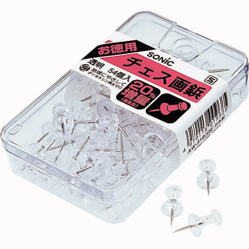 たのめーる】ソニック チェス画鋲 針長さ11mm 透明 AW-319 1 たのめーる】ソニック チェス画鋲 針長さ11mm 透明 AW-319 1