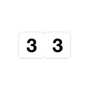 リヒトラブ　ナンバーラベルＭ　ロールタイプ　「３」　ＨＫ７５１Ｒ－３　１箱（３００片）2