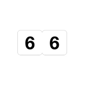 リヒトラブ　ナンバーラベルＭ　ロールタイプ　「６」　ＨＫ７５１Ｒ－６　１箱（３００片）2