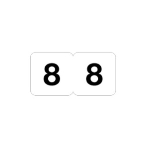 リヒトラブ　ナンバーラベルＭ　ロールタイプ　「８」　ＨＫ７５１Ｒ－８　１箱（３００片）2