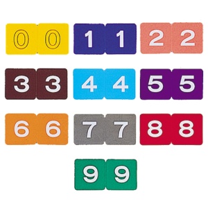 リヒトラブ　カラーナンバーラベルＭ　ロールタイプ　「０」　ＨＫ７５３Ｒ－０　１箱（３００片）2