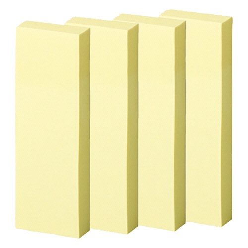 ＴＡＮＯＳＥＥ　強粘着ふせん　７５×２５ｍｍ　パステルカラー・イエロー　１パック（２０冊）1
