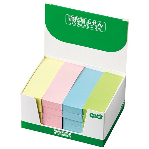 ＴＡＮＯＳＥＥ　強粘着ふせん　７５×２５ｍｍ　パステルカラー・４色　１パック（２０冊）3