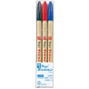 寺西化学　水性サインペン　マジックラッションペン　Ｎｏ．３００　３色（各色１本）　Ｍ３００Ｃ－３　１パック1