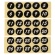 友屋　連番シール　ブラック（１～５０）　白字　２２４０１　１パック3