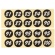 友屋　連番シール　ブラック（５１～１００）　白字　２２４０２　１パック4