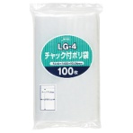 ジャパックス　チャック付ポリ袋　ヨコ３４０×タテ４８０×厚み０．０４ｍｍ　ＬＧ－４　１パック（１００枚）