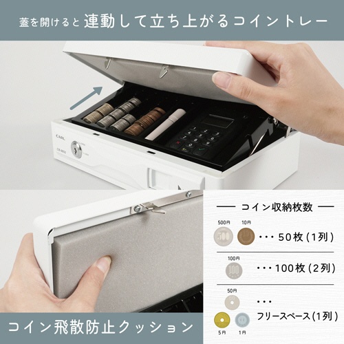 カール事務器　キャッシュボックス　ホワイト　ＣＢ－８８５０－Ｗ　１台4