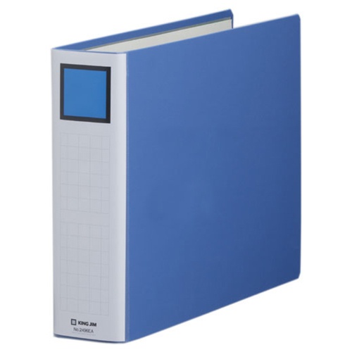 キングジム　キングファイル　スーパードッチ（脱・着）イージー　Ｂ４ヨコ　６００枚収容　６０ｍｍとじ　背幅７６ｍｍ　青　２４９６ＥＡ－Ｂ　１冊1