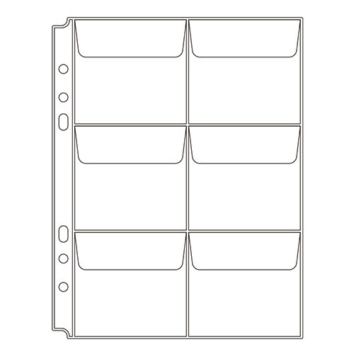 リヒトラブ　ｍｙｆａ　コレクションポケット（ＰＶＣ）　６ポケット　Ａ５タテ　２・６穴　Ｎ－３３５１　１パック（２枚）2