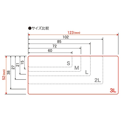 マグエックス　マグネットラベル　３Ｌ　タテ５２×ヨコ１２３×厚さ０．６ｍｍ　ＭＮＡＭＥ－３Ｌ　１パック（５枚）4