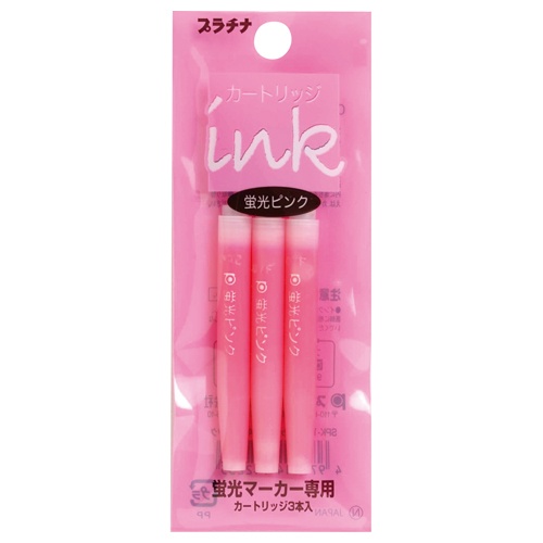 プラチナ　蛍光マーカー　プレピー専用カートリッジ　ピンク　ＳＰＫＳ－１５０Ｎ＃７４　１パック（３本）1