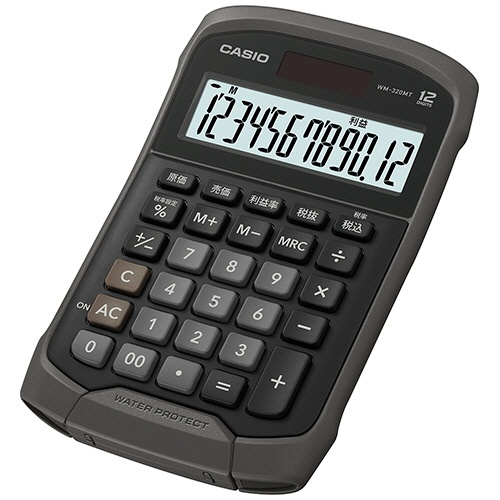 カシオ　防水・防塵電卓　１２桁　ミニジャストタイプ　ブラック　ＷＭ－３２０ＭＴ－ＢＫ－Ｎ　１台2