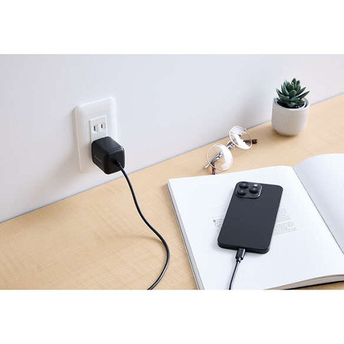 エレコム　ＵＳＢ　ＰｏｗｅｒＤｅｌｉｖｅｒｙ　４５Ｗ　ＡＣ充電器（ＵＳＢ　Ｔｙｐｅ－Ｃケーブル一体型）　ブラック　ＡＣＤＣ－ＰＤ８３４５ＢＫ　１個8