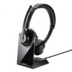 サンワサプライ　Ｂｌｕｅｔｏｏｔｈステレオヘッドセット（クレードル付き・デュアルマイク）　ＭＭ－ＢＴＳＨ７０ＢＫ　１個