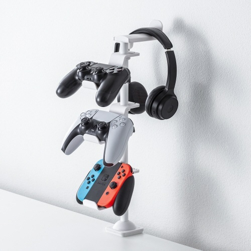 サンワサプライ　クランプ付きゲームコントローラースタンド（ヘッドフォンホルダー付）　ホワイト　ＪＹ－ＳＴＮ２Ｗ　１個5