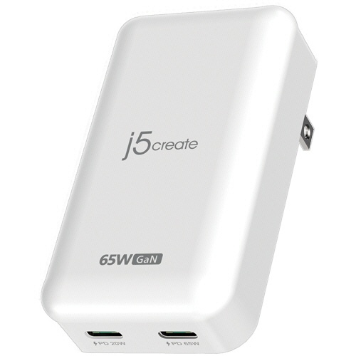 ｊ５　Ｃｒｅａｔｅ　６５Ｗ　ＧａＮ　スリム　ＰＤ対応　ＵＳＢ－Ｃ　２ポート充電器　ホワイト　ＪＵＰ２４６５　１個1
