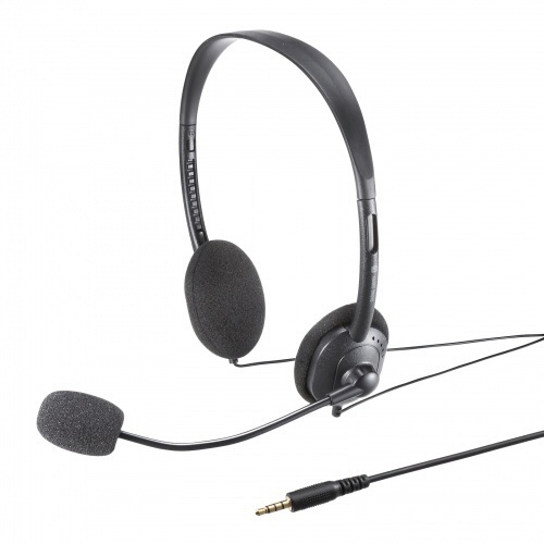 サンワサプライ　４極対応ヘッドセット（マイクミュート付き・軽量）　ＭＭ－ＨＳ４０８ＢＫ　１個1