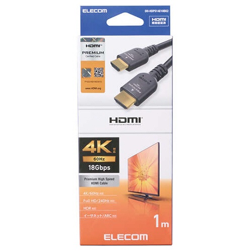 エレコム　ＰＲＥＭＩＵＭ　ＨＩＧＨ　ＳＰＥＥＤ　ＨＤＭＩケーブル　ブラック　１．０ｍ　ＤＨ－ＨＤＰＳ１４Ｅ１０ＢＫ２　１本2