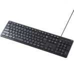 サンワサプライ　静音キーボード（有線）　テンキー付き　ブラック　ＳＫＢ－ＳＬ３７ＢＫ　１台